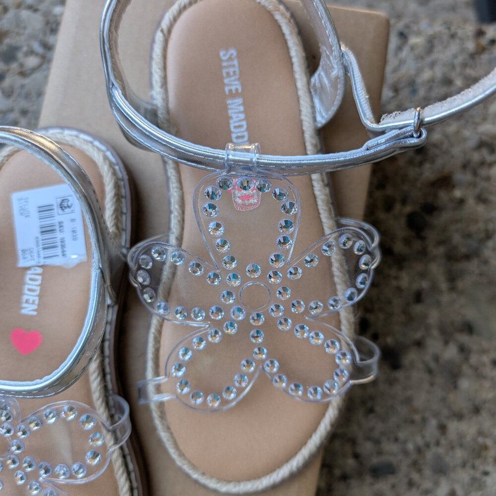 Steve Madden Rhinestone Flower Sandals
